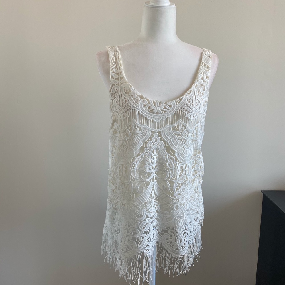Crochet Tank in Off White